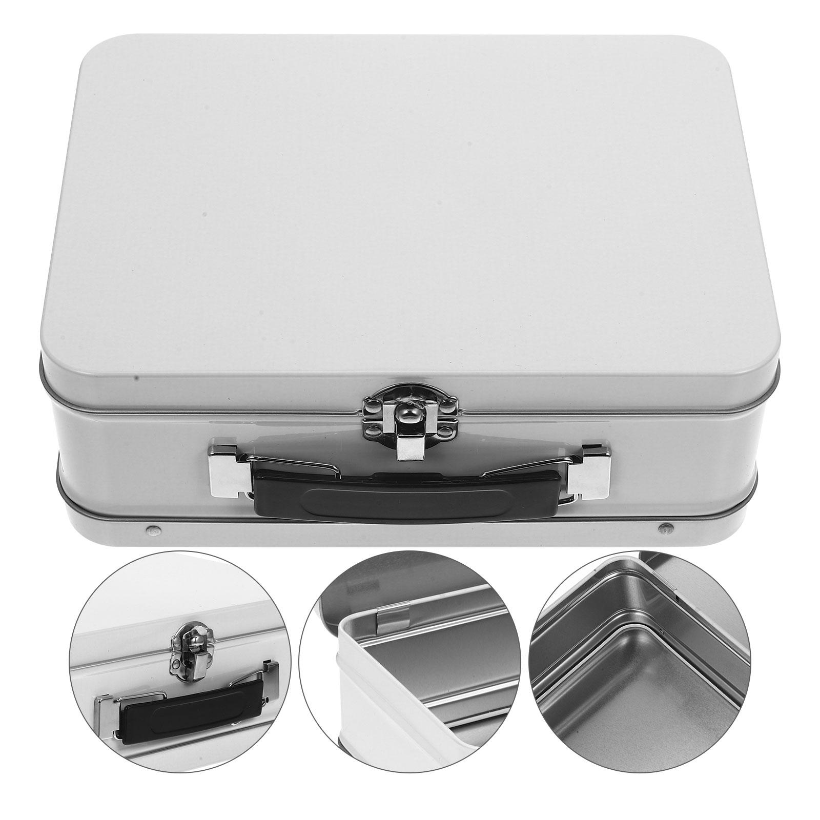 1Pc Tinplate Box With Handle Desktop ganizer Gift Box Jewelry Storage Box Iron Box Desk Drawer ganizer Storage Box Tin