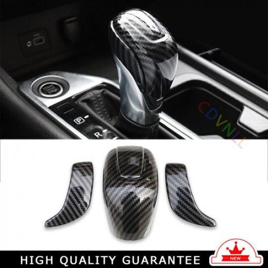 Gear Shift Knob Head Cover Trim 3* For Nissan Sylphy Sentra -22 Carbon Fiber