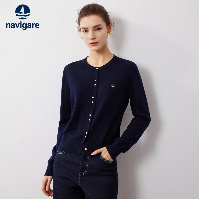 Navigare Women's 100% Wool Knit Cardigan Sweater
