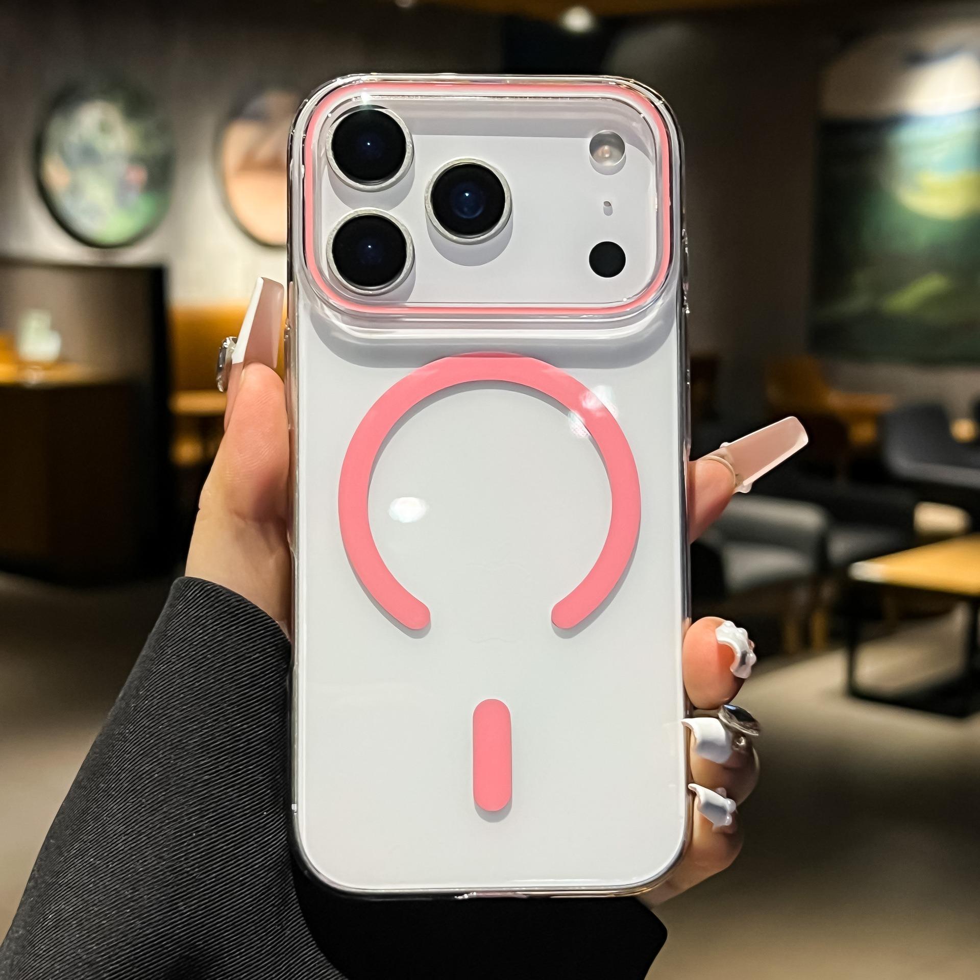 

Роскошный прозрачный магнитный чехол для телефона для iPhone 17 16 15 14 Pro Max 17Pro Air Для Magesafe Беспроводная зарядка Прозрачная задняя крышка iPhone 15