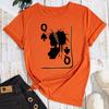 Cotton T-Shirt Short Sleeve Round Neck Women 2d Print Tops
