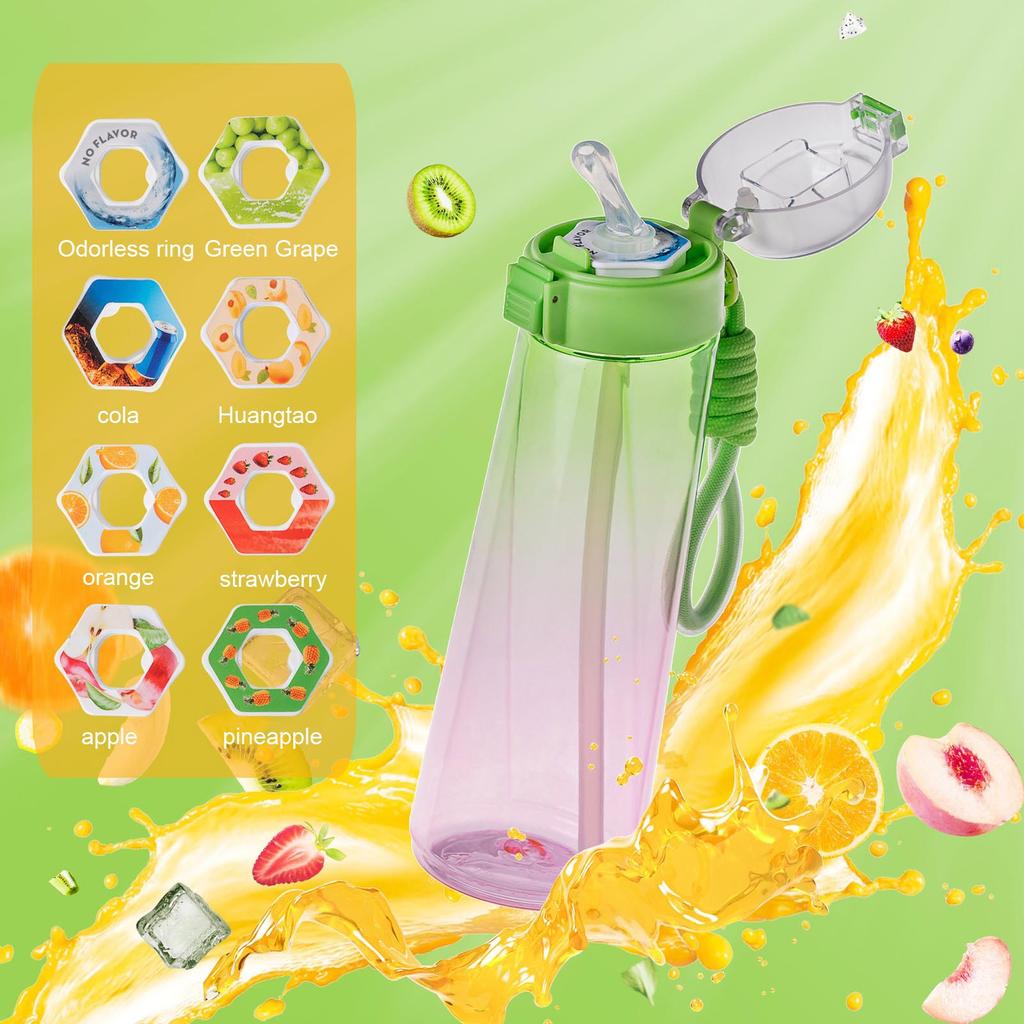 850ml Bottle, Update Water Bottle Up Set With 7 Capsules Drinking Straw, Outdoor Water Bottle