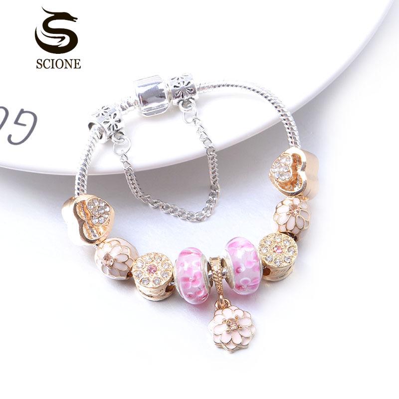 LUXY MOON Pulsera de mariposa con cuentas de cristal dorado de moda para mujer