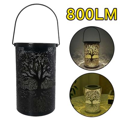800LM Solar LED Lantern Light Hollow Tree Of Life Hanging Lamp Outdoor Garden Yard Path Lawn Patio Hanging Waterproof Lamp Lantern