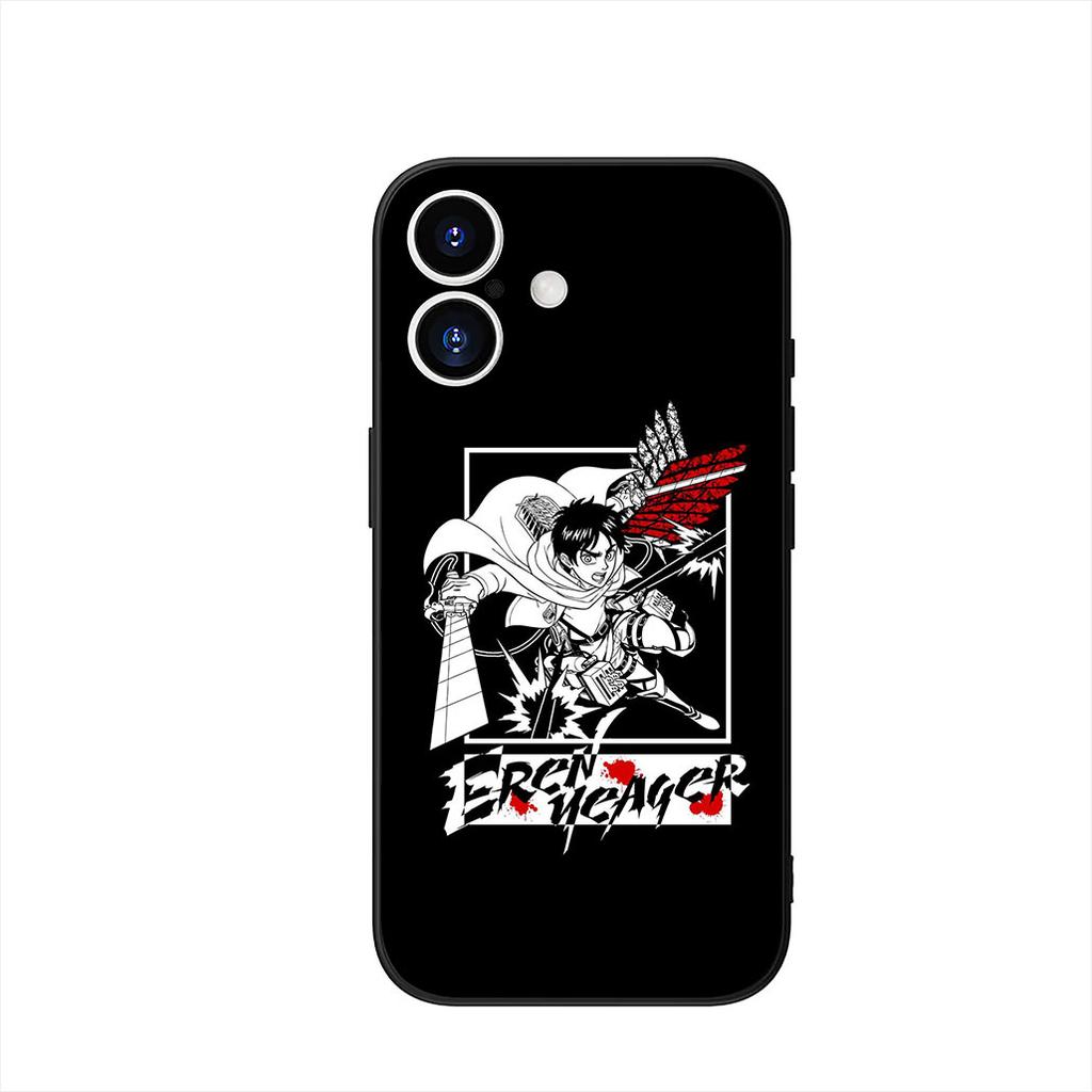 Attack on titan Eren Jaeger levi Phone Cover Case for Apple iPhone 16 15 14 Plus 13 12 Mini 17 Pro Max + 16E Air 16+ ProMax