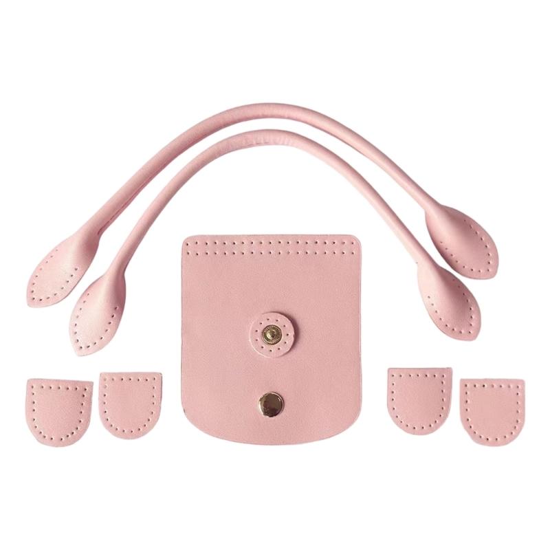 DIY PU-Leder-Taschen-Strickset Leder-Tasche Schultergurt/Taschen-Schnappverschluss/Klappenabdeckung für Häkel-Handtasche Umhängetasche