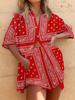 Flower 1116 Summer New Checked Pattern Short Sleeve Shirt Shorts Set
