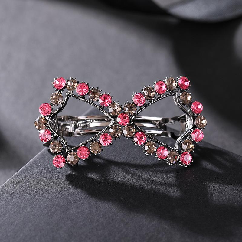 Vintage Rhinestone Bow Hair Clip: French, Korean Style for Bangs - Hot Selling Spring Accessory