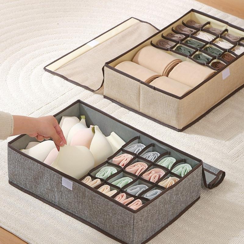 Premium Leinenähnlicher und Unterwäsche-Aufbewahrungsbehälter mit verstärkter Struktur für Räume