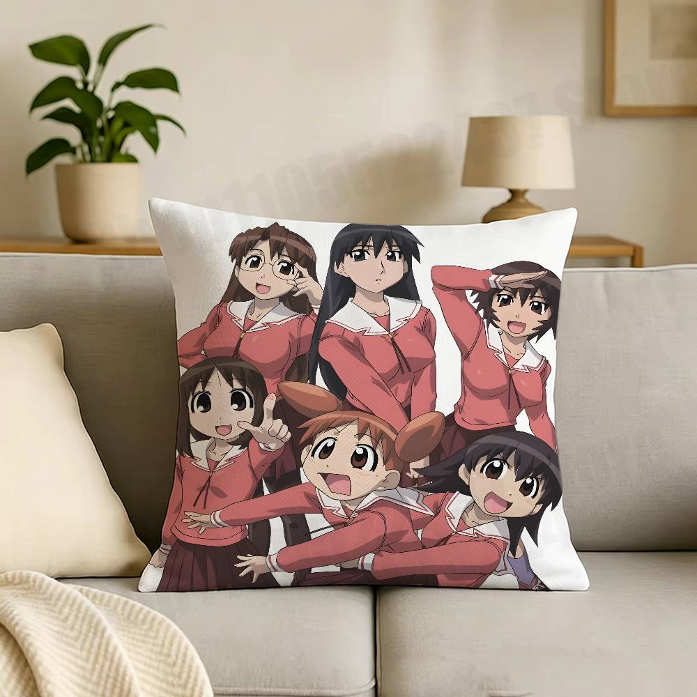 AAzumanga Daioh Cartoon Print Throw Pillow Cover Square Cushion Case for Living Room Bedroom Decor