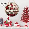 Indoor Holiday Party Decor Christmas Wooden Hanging Sign, Gnome Snowman Angel Candle 2D Wood Plaque, Winter Home Ornaments Vintage Xmas Wall
