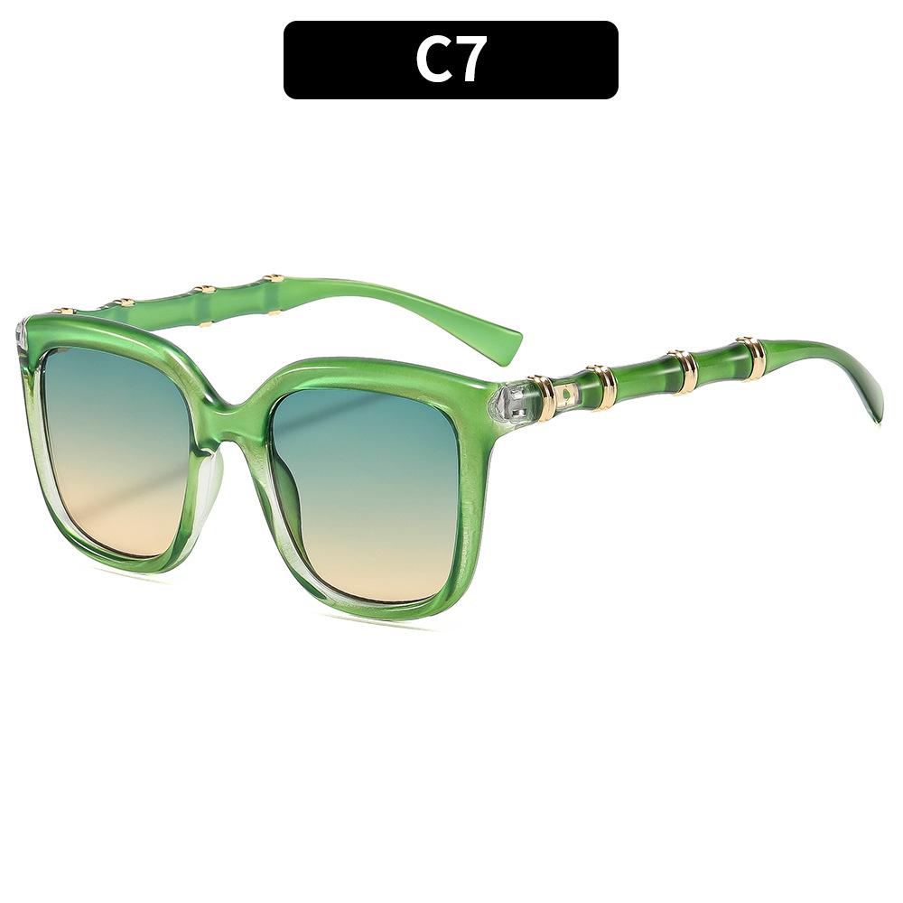 European and American retro fashion big frame bamboo legs street shot sunglasses travel outdoor sunscreen vacation cycling sunglasses