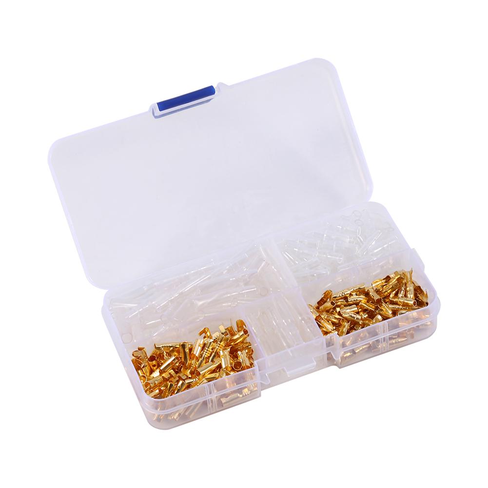 120pcs Brass 3.5mm Bullet Connector Terminal Male & Female with Insulation Cover