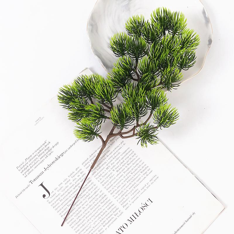 1Pc Green Artificial Pine Plant 34CM Fake Plant for Home Room Indoor Decor Garden Decoration Outdoor DIY Vase Ornament Accessory