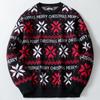 Herren Europäischer & Amerikanischer Herbst/Winter Weihnachten Jacquard Lockerer Drop-Shoulder Pullover mit langen Ärmeln