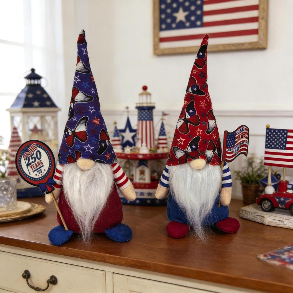 250th Anniversary USA Independence Day Gnome Faceless Doll Ornament