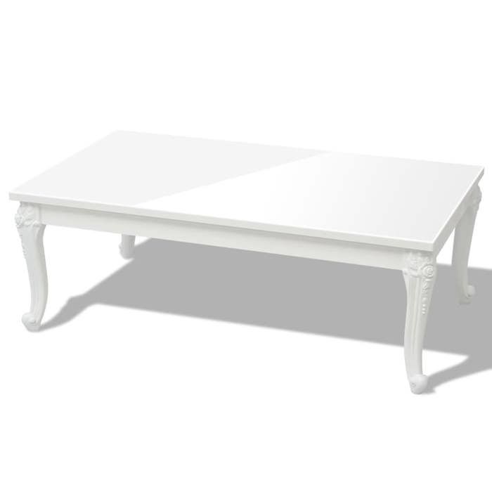 VidaXL Table basse 115x65x42 cm Blanc brillant