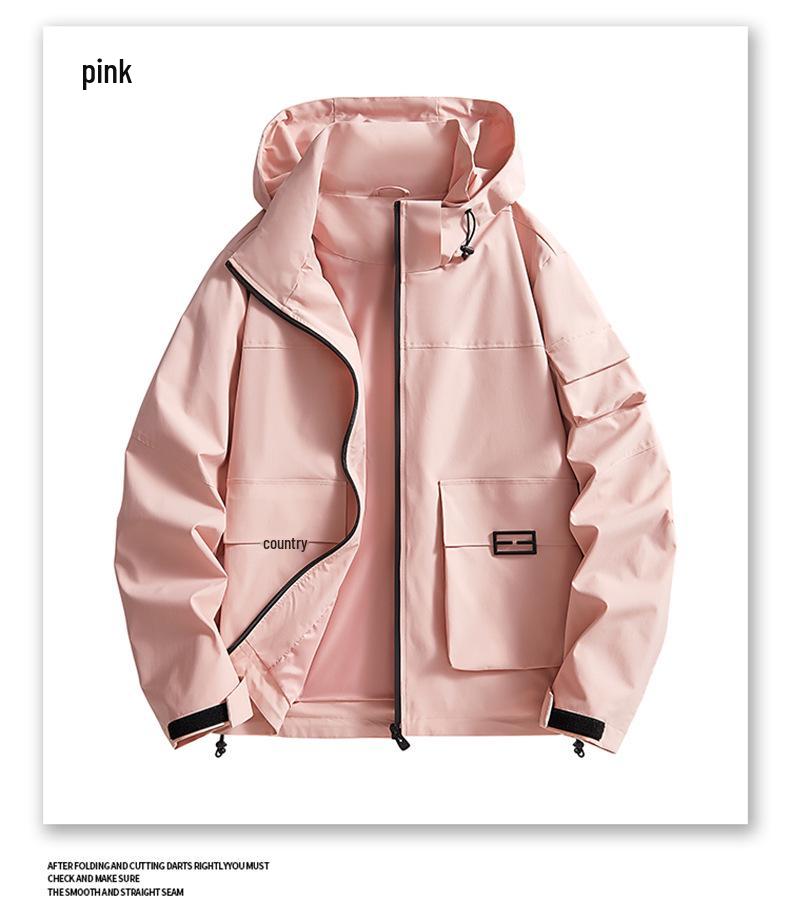 Mountain Series Herren Windjacke mit Kapuze: Herbst/Winter Lässige Workwear im amerikanischen Stil, Trendige Mehrfach-Taschen-Jacke