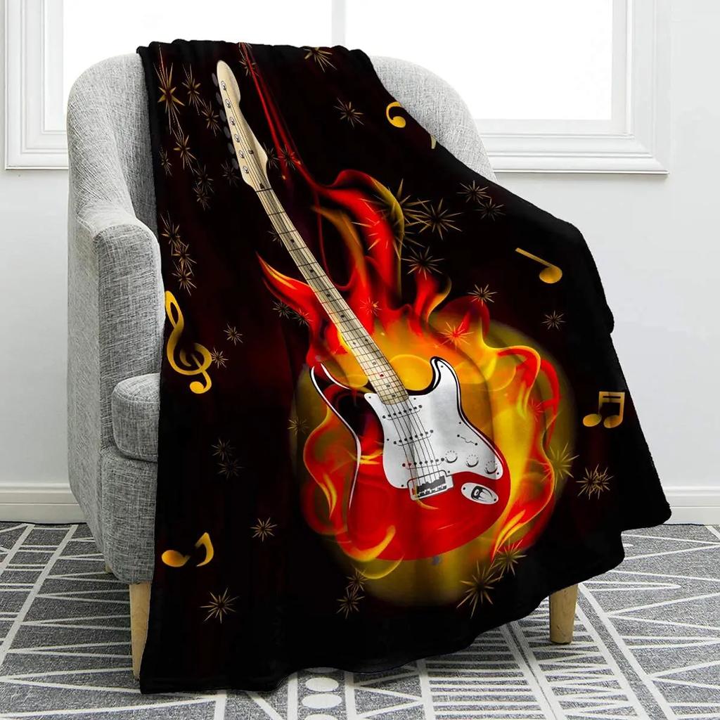 Music Note Blanket Print Throw Blanket Soft Warm Comfortable for Sofa Chair Bed Office for All Season Birthday Souvenir Gifts