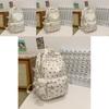 Floral Pattern Nylon Backpack With Large Capacity For Students And Casual Use