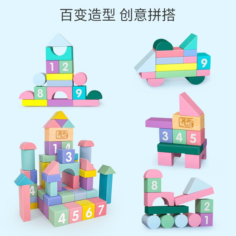 Danite educational building block large particles children's wooden building block wholesale assembly building block early education toys