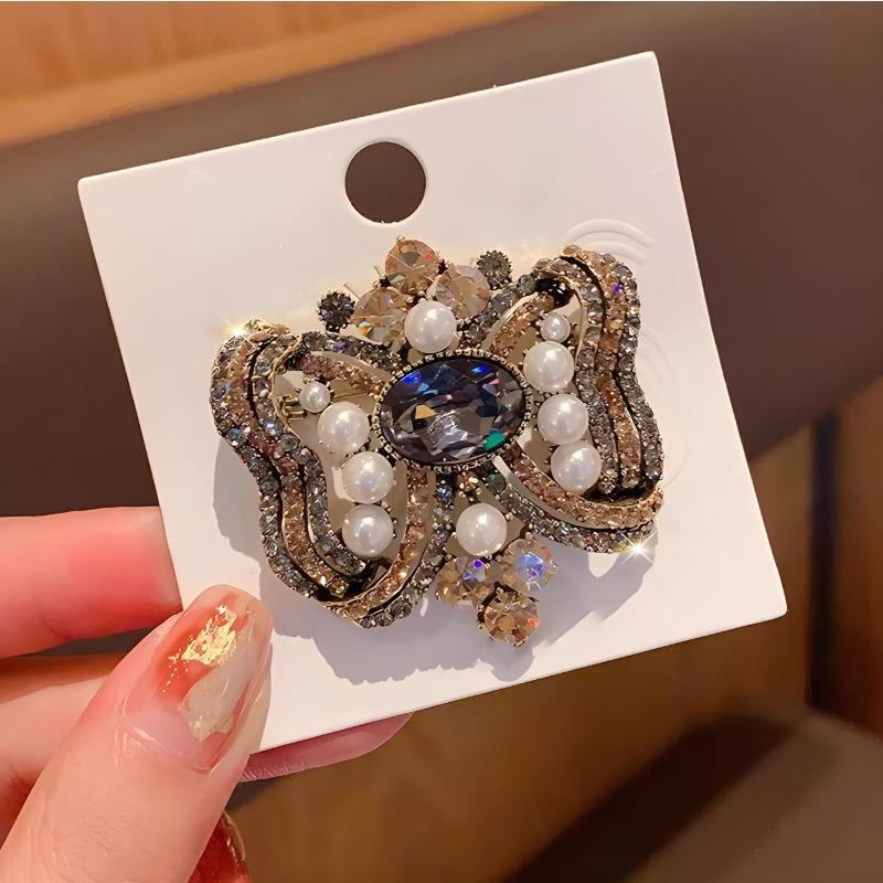 Роскошная хрустальная брошь, Высококлассный женский нишевый дизайн, Брошь-бант, Изысканная и персонализированная брошь