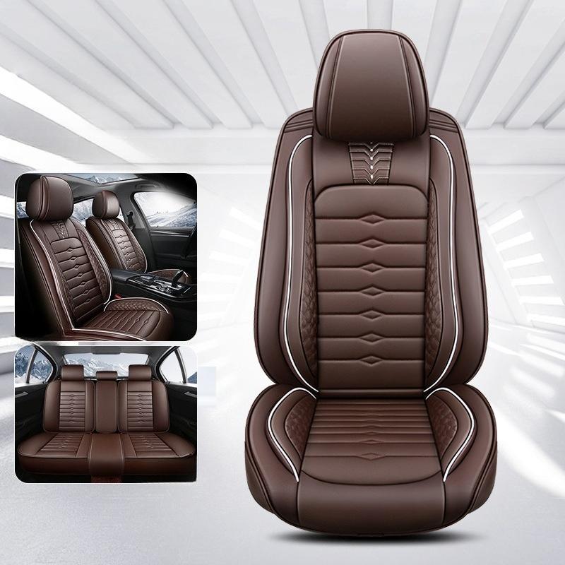 Four-Season Universal Leather Material Wear-Resistant Perforated Full Coverage Design Wear-Resistant Breathable Universal Five-Seater Car Seat Cover