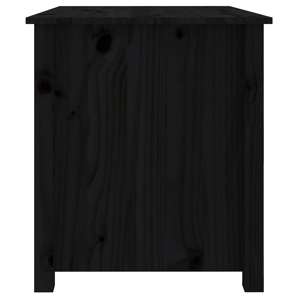 Vidaxl Stolik Kawowy, Czarny, 71X49X55 Cm, Lite Drewno Sosnowe