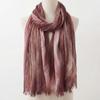 Retro Gradient Pleated Stripe Cotton Headscarf - Women's Large Ethnic Wrap