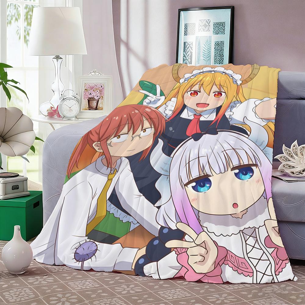 Miss Kobayashi's Dragon Maid Throw Lightweight 240g Flannel Blanket Soft Skin-friendly for Summer Cooling