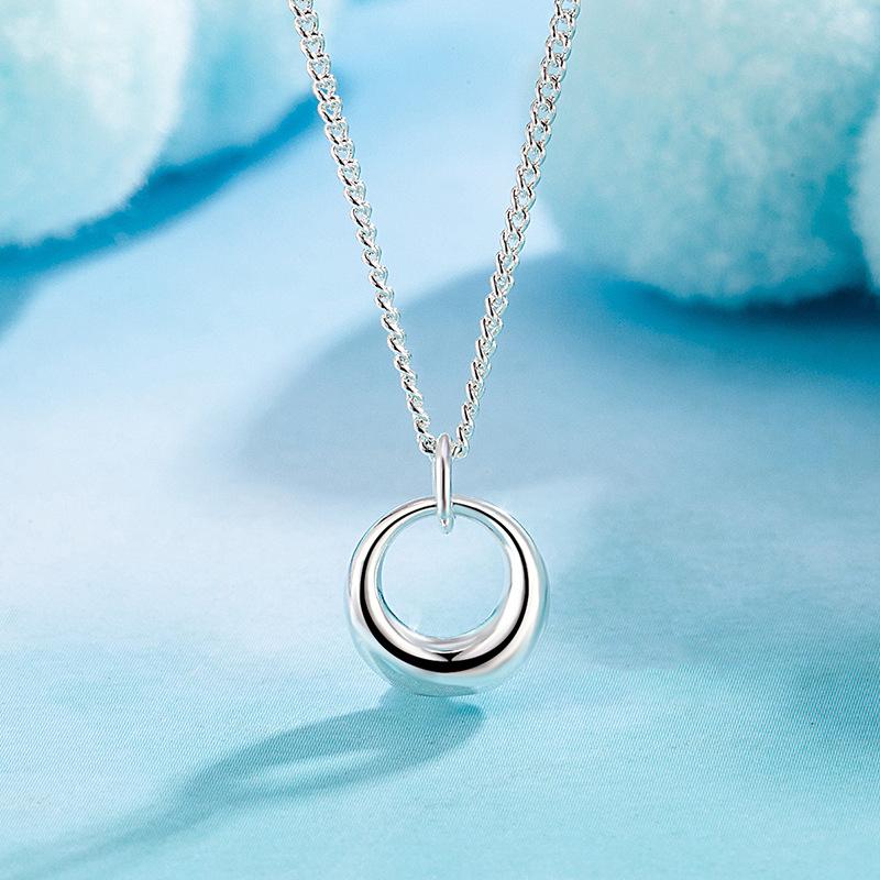 Einfache geometrische Kreise Anhänger Halskette Schlüsselbein Kette Persönlichkeit Mode-Design Zubehör Schmuck Mädchen Geschenk