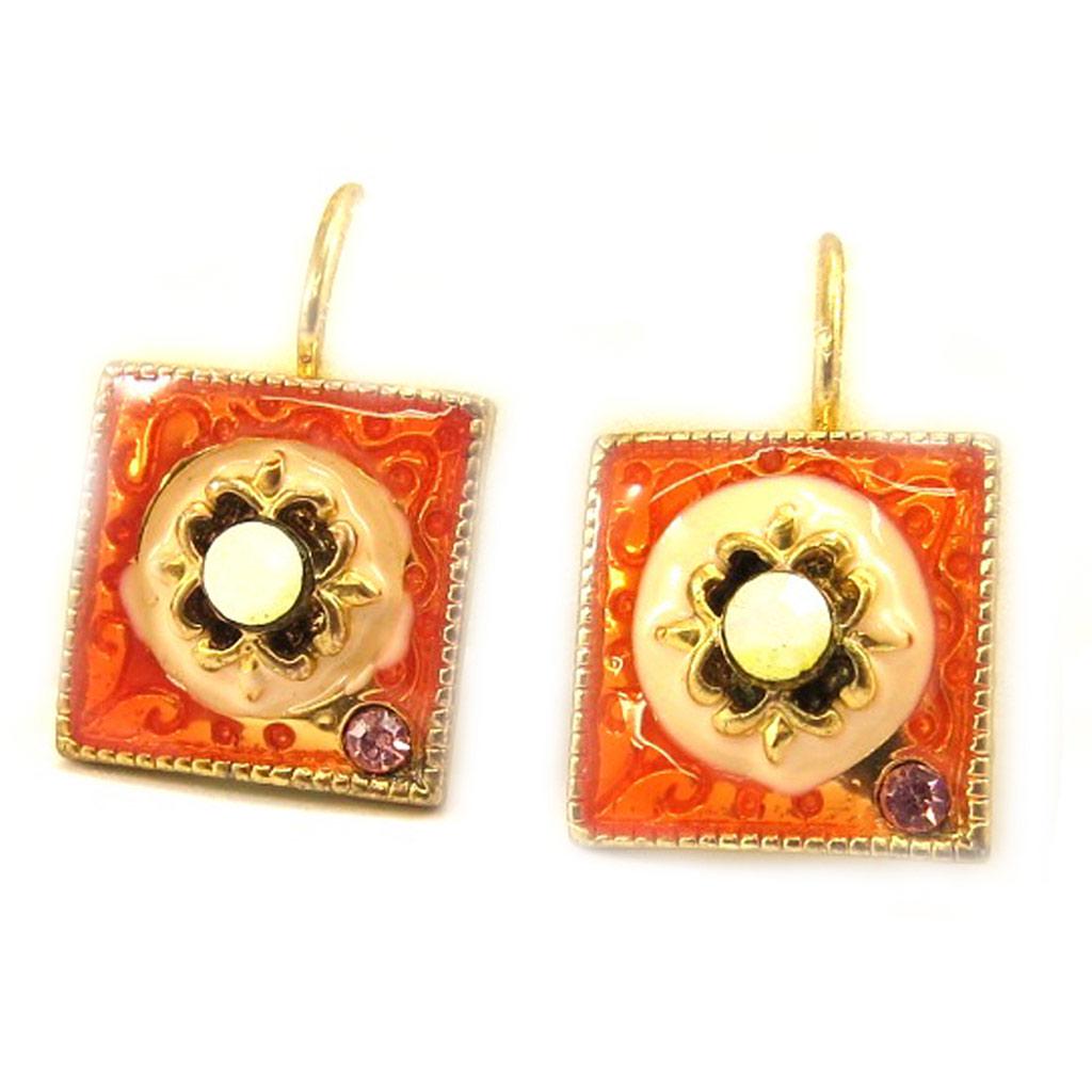 Les Trésors De Lily [E5800] - Κρεμαστά σκουλαρίκια Δημιουργού 'Αλιενόρ' Πορτοκαλί