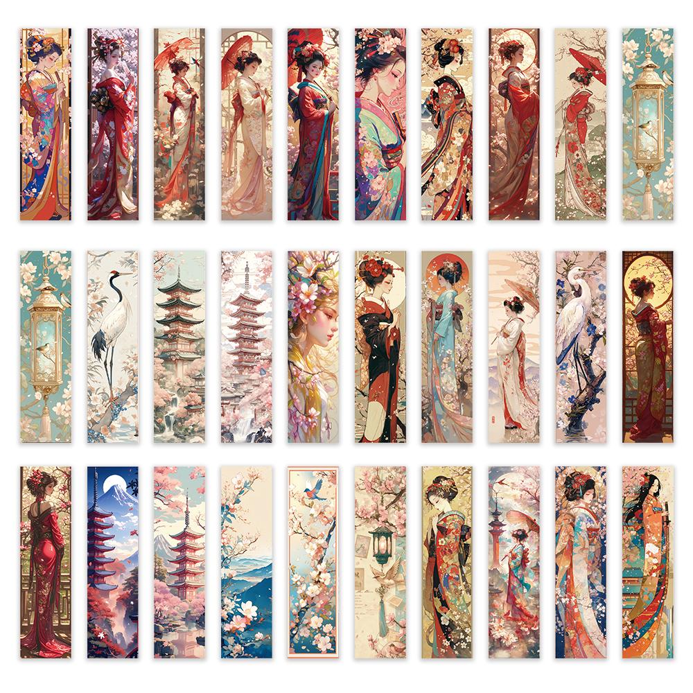 

32pcs, Japanese geisha bookmark, back-to-school season, Christmas, Halloween, suitable for teachers, readers, birthday gifts.