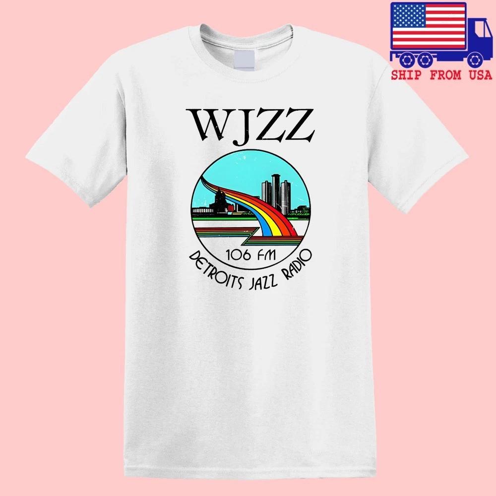 WJZZ Detroits Radio 106 FM Men s White Size S-5XL S