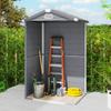 4.4ft X 3.3ft Size Aluminium Frame and Plastic Wall Shed, with Foundation - Grey