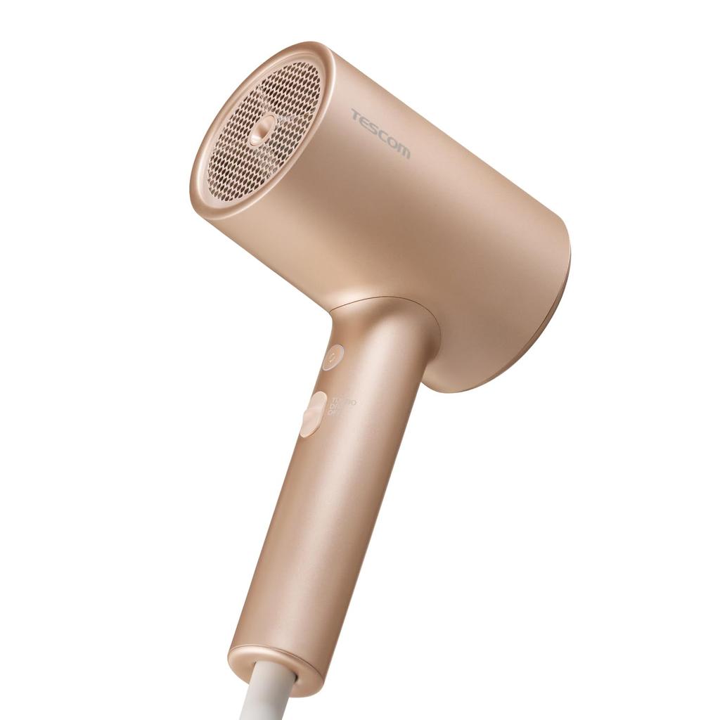 Tescom Hair Dryer with Moisture Ion™, Moisturizing Hair Mode [HOT/COOL], High Airflow, Easy-Drain Plug, 1.7m, Gold, TDX300A-N/E