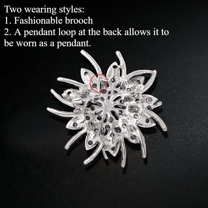 European and American retro glass rhinestone brooch, alloy crystal chest flower, flower chest flower accessory