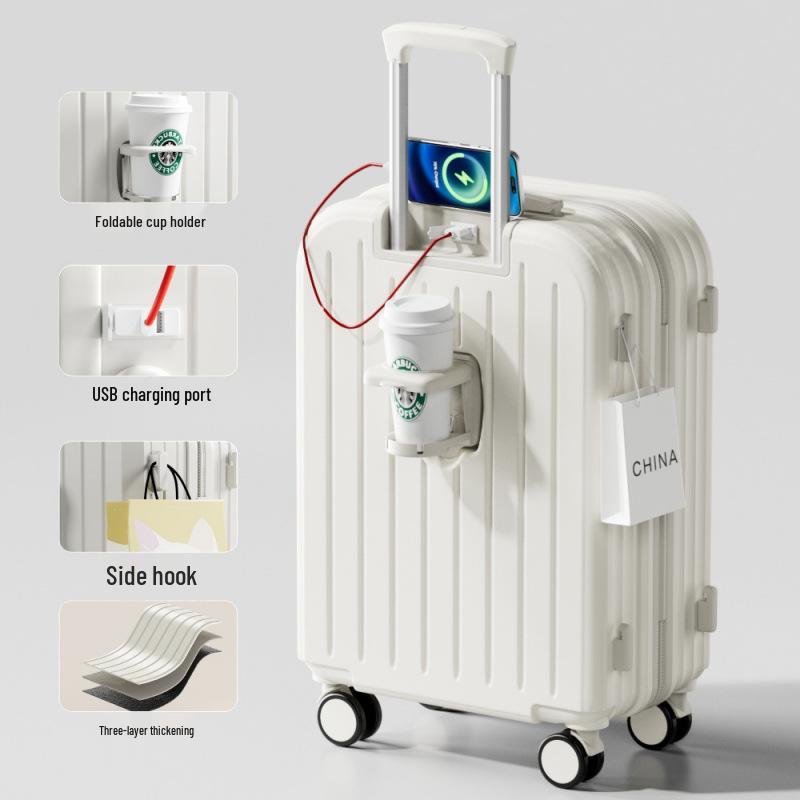 Durable Large Capacity Trolley Suitcase with Combination Lock and Universal Wheels