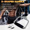 Pulldown Cable Machine Steel Handle with Rubber Gym Lat Pull Down Rope Handle Triceps Fitness T-Bar Handle Grip for Home Workout