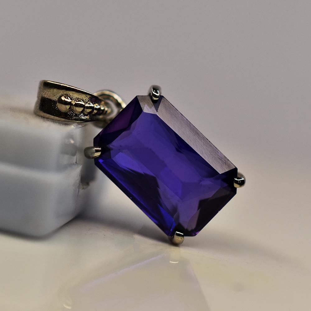 Pandantiv din Argint Sterling 925 Tanzanit Natural Violet 22.40 Ct Piatră Prețioasă CERTIFICAT my.pd-25-k