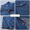 Herren Sommer Denim Hemd Große Größe Leicht Baumwolle Slim Fit Umlegekragen Kurzarm Arbeitshemd Knopf Cardigan Hemd