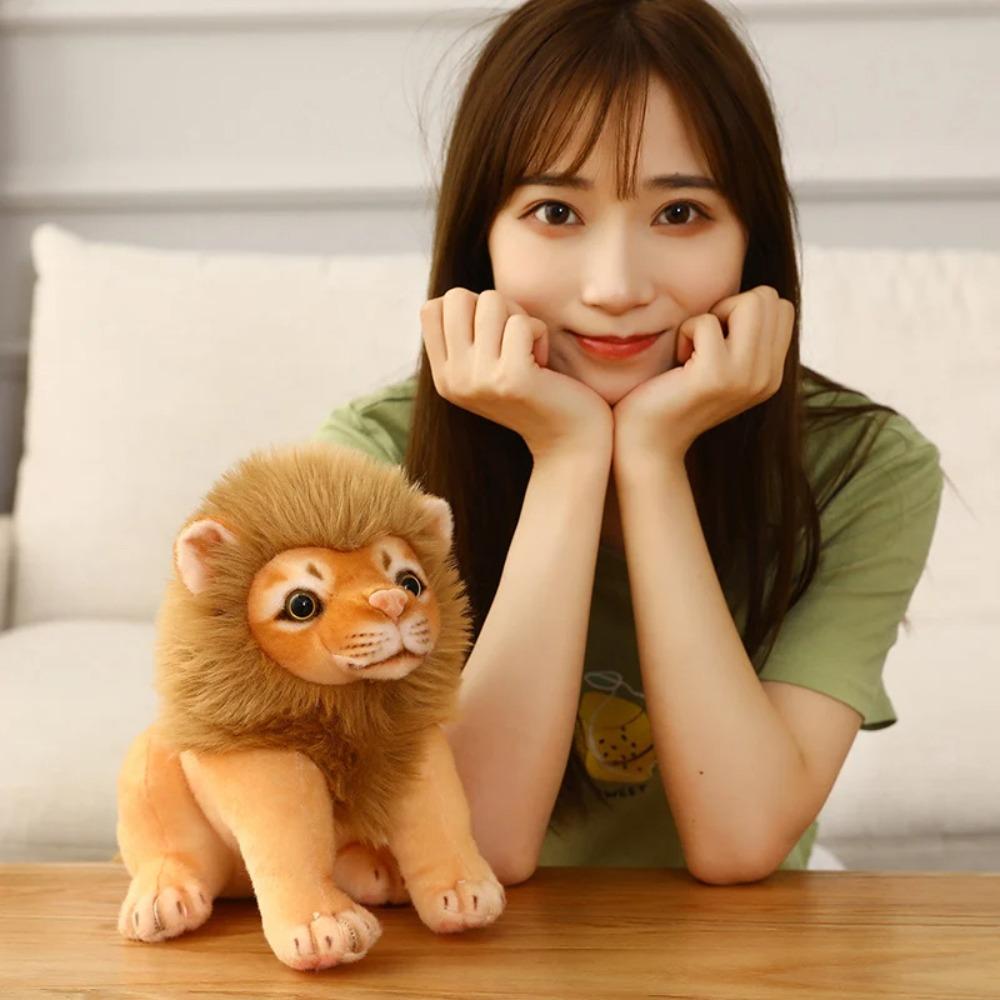 Soft Simulation Male Lion Plush Toys Forest Animal Simulation Lion Plush Toy  Girls Gift