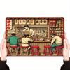 1pc Vintage Style Japanese Ramen Shop Illustration, 2D Flat Iron Tin Painting, 12x8 Inches, Iron Material, Room Decor