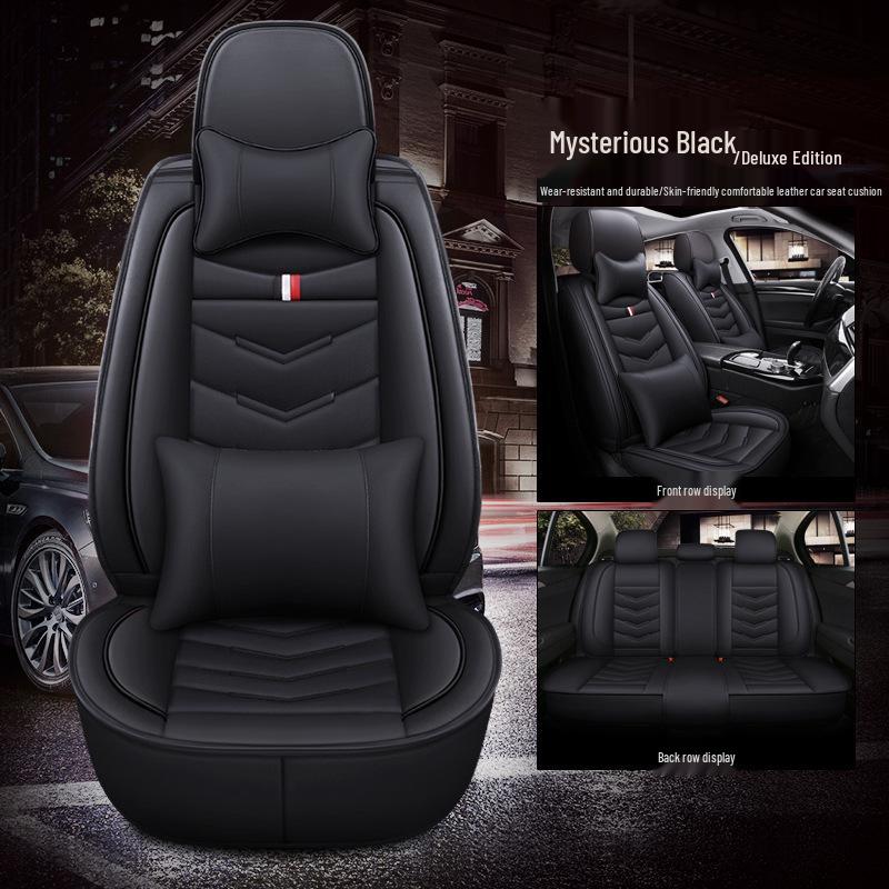Universal Full Leather Breathable Car Seat Covers - Wear-Resistant, Full Surround, and Fits Five-Seat Interiors