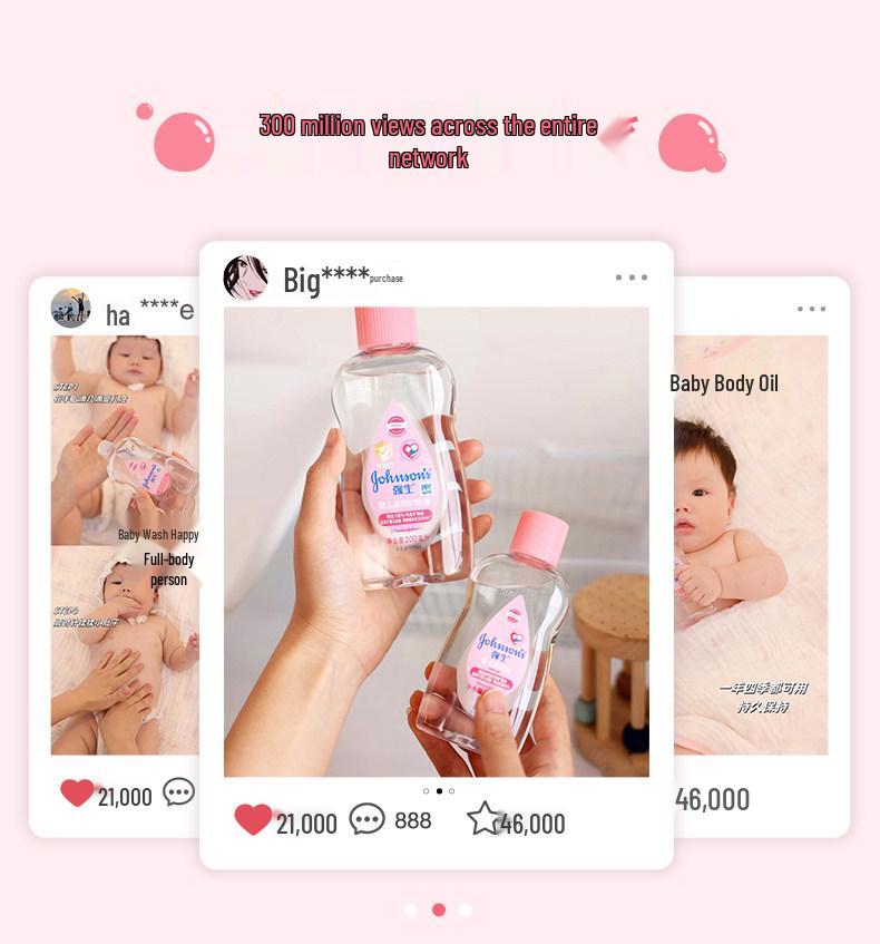 Johnson's Baby Feuchtigkeitsöl für Neugeborenenmassage und Hautpflege, Ideal für Kopfgneis und Mitesser.