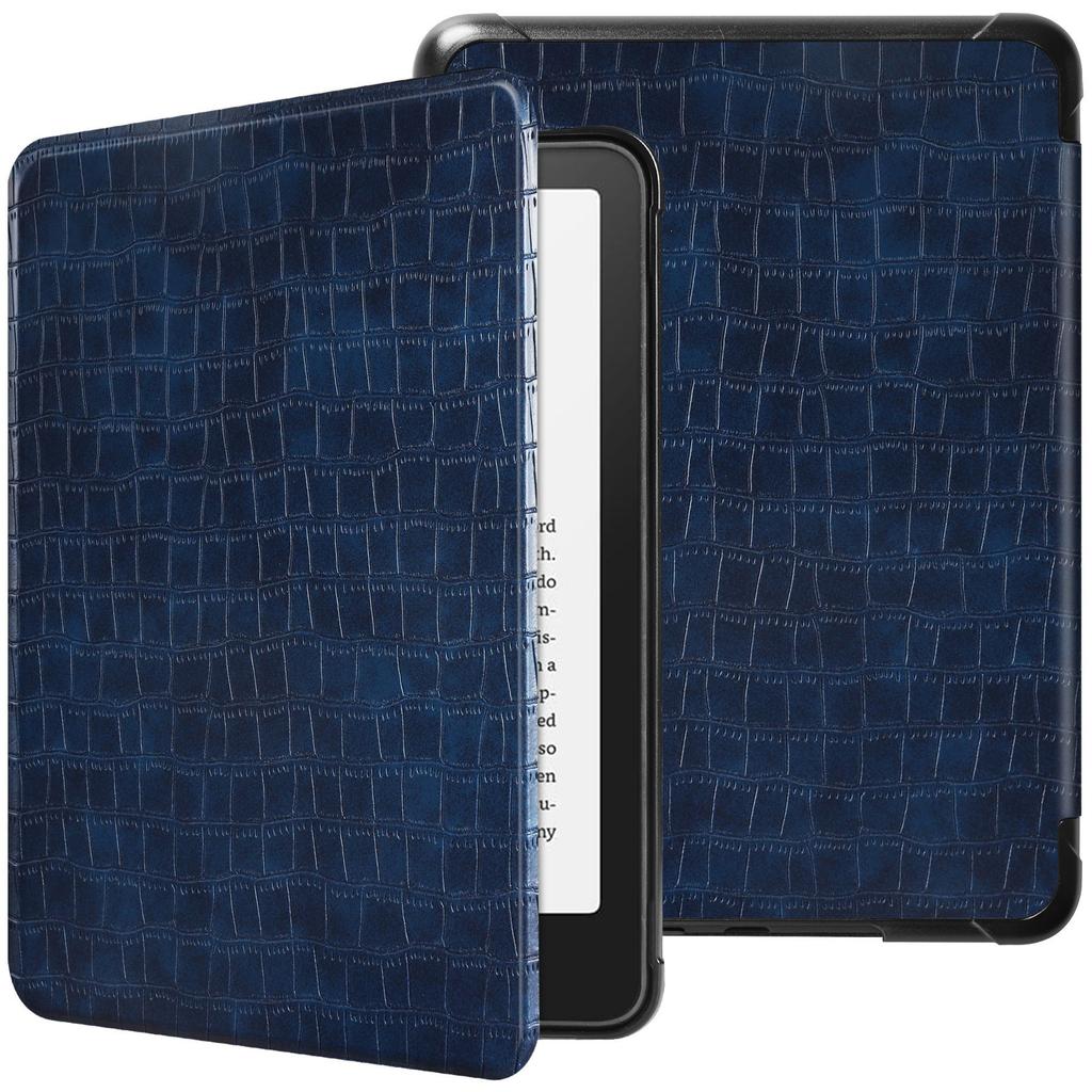 Case for Kindle Paperwhite 12th Gen 7-Inch (2024 Release) - Stylish Crocodile Synthetic Leather Shockproof Hard Shell