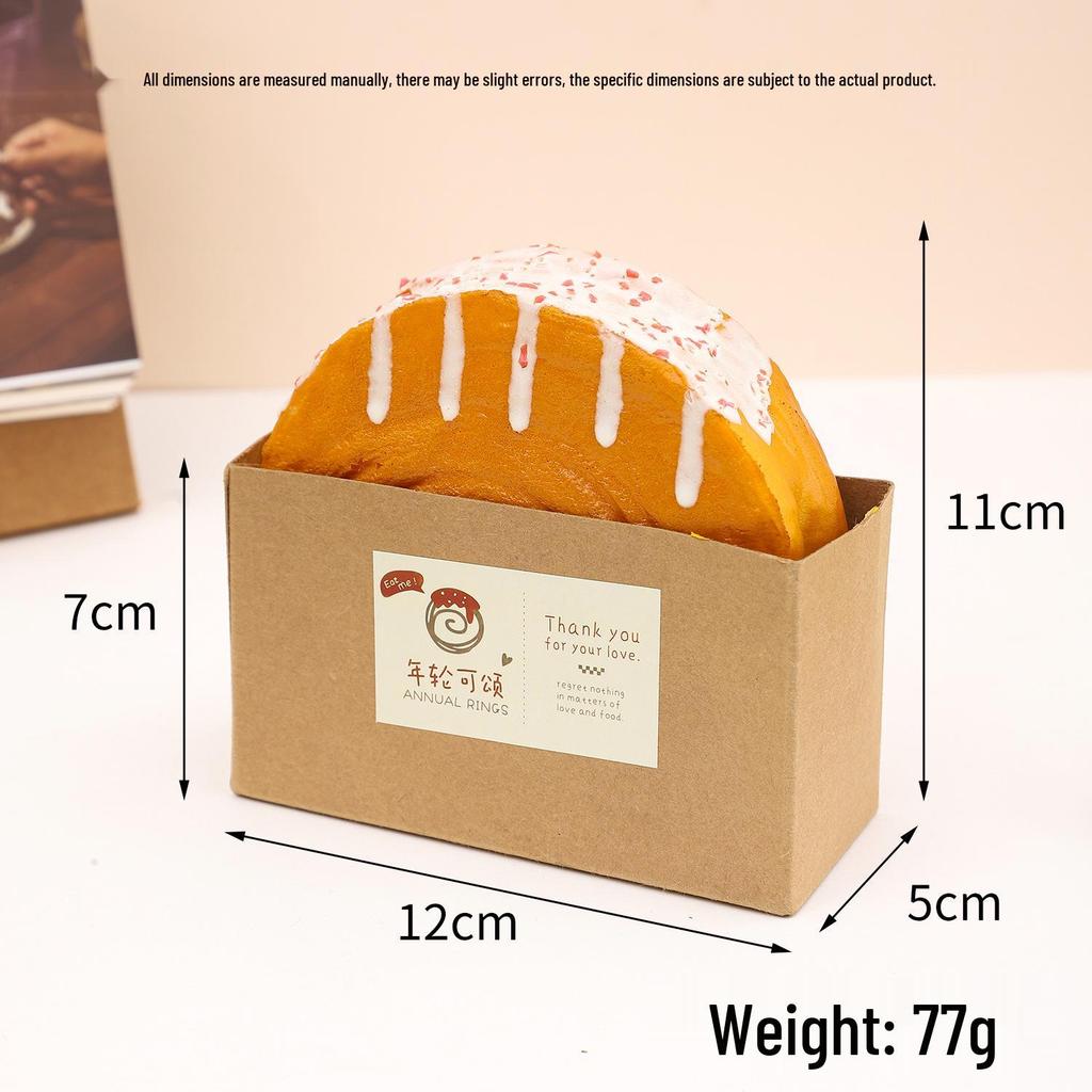 PU Jam Wood Ring Croissant Bread Model - Food Decoration Prop for Dessert Displays