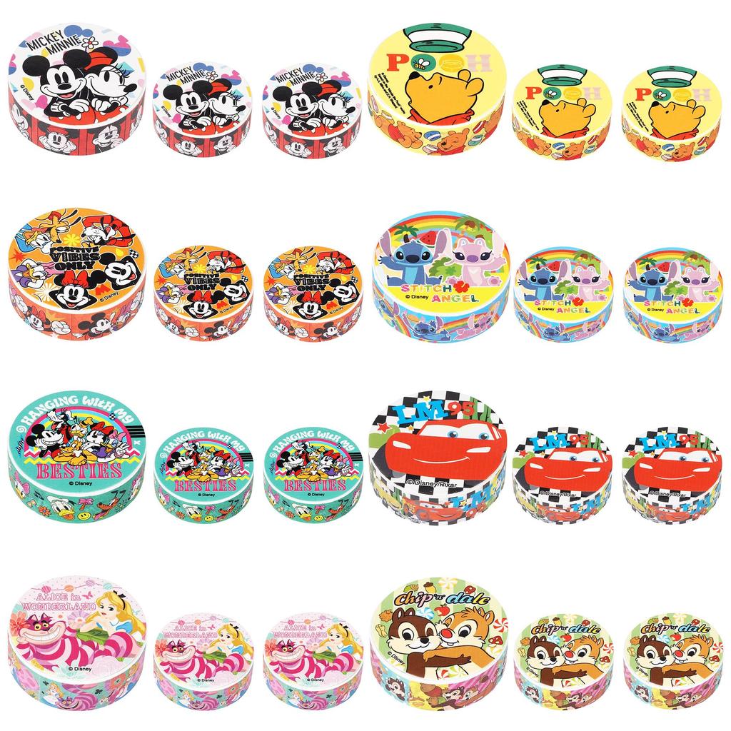 Masking Tape Disney-Figurendesign 8 Sorten x 3 von jeder 24 Stück insgesamt geeignet für Länge 2m Breite Masking Tape Schreibwaren Verpackung Dekoration
