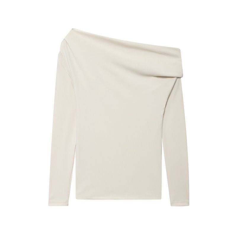 Za New Fall Women's Clothing 2025 Fashion Style Fashionable All-Match Soft Asymmetric T-shirt Tops 0264822