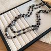 Bohemian Onregelmatig Geometrisch Schelp Glaskraal Dubbele Laag Lange Ketting Voor Vrouwen Trui Ketting